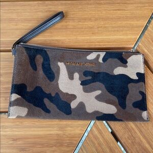 MICHAEL Michael Kors Calf Hair Camouflage Clutch